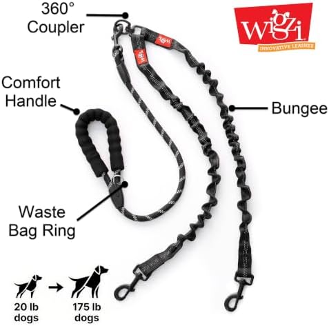 Double Dog Leash, 360° Swivel, No Tangle, Two Dogs, Split Leash, Reflective and - Image 5