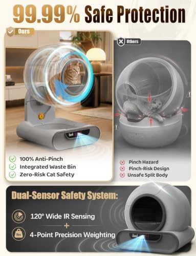 70L Anti-Pinch Feature Automatic Cat Litter Box, Self Cleaning Litter Box - Image 2