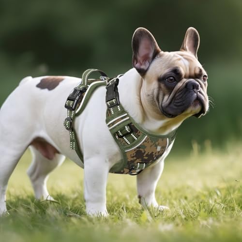 Timos Small Dog Harness, No Pull No Choke, Easy On & Off, Military Green - Image 5