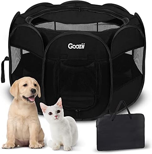 GOOZII Kitten Cat Playpen for Indoor Cats Enclosed, Portable Foldable Pet Dog by Goozii
