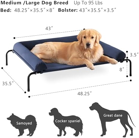 Cooling Elevated Dog Bed for Large Dogs, Indoor & Outdoor Raised Dog Bed - Image 5