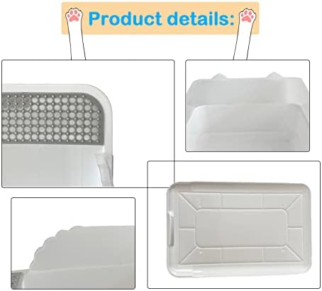 Open Cat Litter Box with High Side, Heightening Anti-Splashing Cats Litter Pan - Image 5