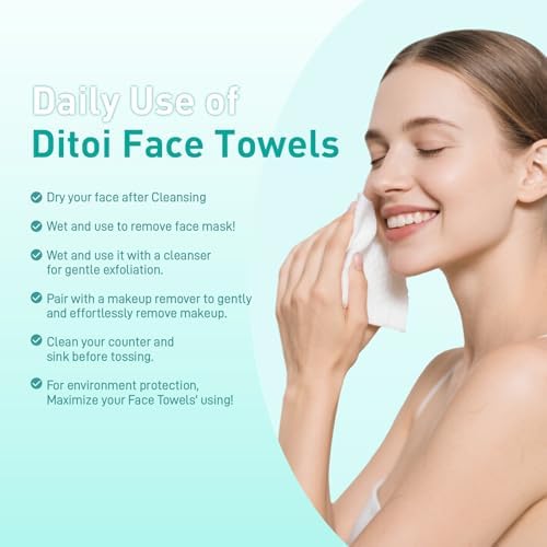Ditoi Face Towels XXL, Ultra‑Soft Disposable Facial Towels - Image 2