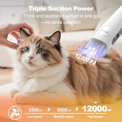 Afloia 6-in-1 Dog Grooming Vacuum Kit, Pet Clipper & Nail Grinder - Image 4