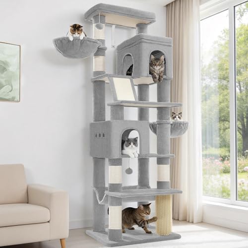 Hzuaneri Tall Cat Tree 84 Inch, Indoor Large Multi-Level Cat Tower by Hzuaneri