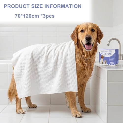 3-Pack Large Disposable Dog Towels, Absorbent Dry Wipes - Image 6