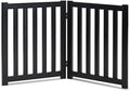 LZRS Wooden Free Standing Dog Gate 40" W x 24" H, Foldable Solid Hardwood Pet by LZRSPET