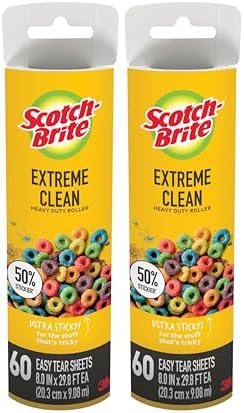 Scotch-Brite Extreme Clean Large Surface Lint Roller Refills, 8 in x 29.8 ft by Scotch-Brite