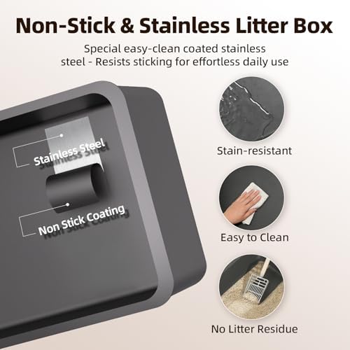 EchoSmile Stainless Steel Cat Litter Box - Image 2