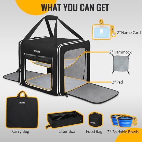 Petskd Portable Double Cat Carrier - Image 4