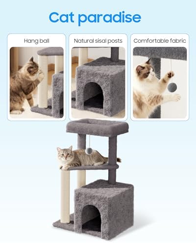 Cat Tree Tower for Indoor Cats, 33 Inches Multi-Level Cat Condo - Image 5