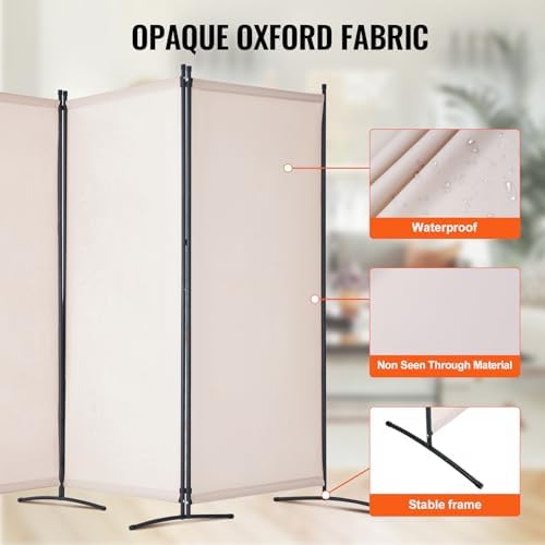 VEVOR Room Divider, 3 Panel Room Divider, Folding Privacy Screen and Portable - Image 3