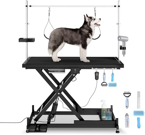 Electric Lift Pet Dog Grooming Table, Upgrade 50 Inch Heavy Duty 9'' -36'' by Afqxf