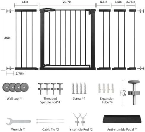 Mumeasy 36" Extra Tall Baby Gate - Image 2