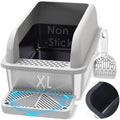 Suzzipaws XL Non-Sticky Coated Stainless Steel Cat Litter Box by Suzzipaws
