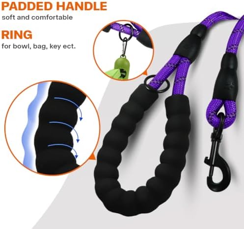 Taglory Rope Dog Leash for Medium Large Dogs, 5 FT Padded Handle - Image 4