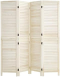 VEVOR Wood Room Divider 4 Panels 67 in Tall Wood Folding Privacy Screen | by VEVOR