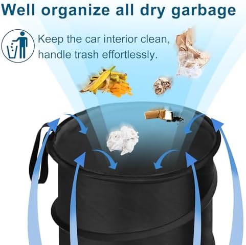 Car Trash Can, 2 Packs 4 Gallons Garbage Can, Collapsible Trash Bin - Image 7