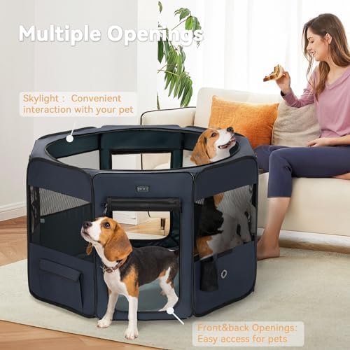 PETSFIT 45.5" Dog Playpen with Dual Zipper Doors - Image 4