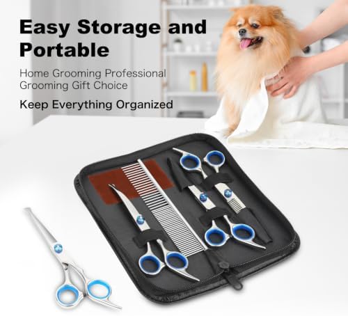 Dog Grooming Scissors Kit, 6-in-1 Stainless Steel Pet Grooming Scissors - Image 6