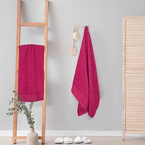 GLAMBURG 100% Cotton 2 Pack Oversized Bath Towel Set 28x55 Inches, Ultra Soft - Image 4