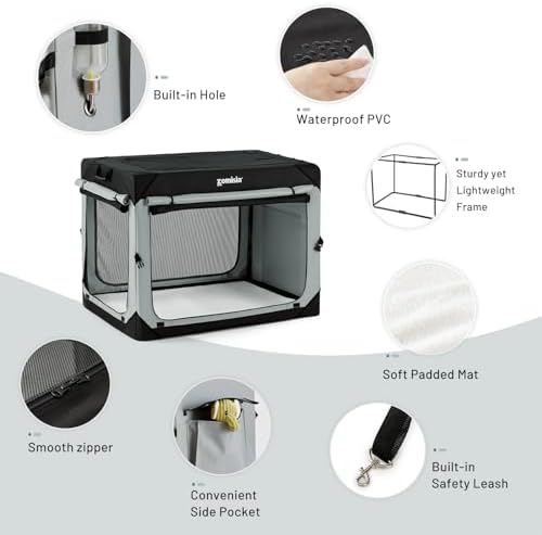 ZOMISIA XL Collapsible Dog Travel Crate - Image 6