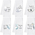 Funny Sayings Hand Towel, 6 Pack Polyester Bathroom Decor Towels by GROBRO7