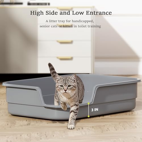 Vealind Extra Large Cat Litter Box High Sided and Low Entry Litter Tray - Image 2