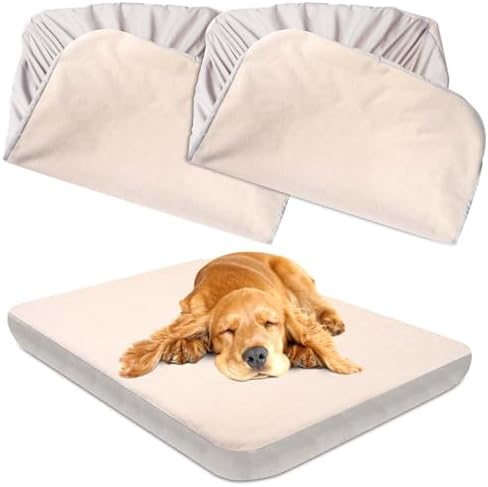 Dog Bed Covers Replacement Washable 100% Waterproof Dog Bed Sheets, Soft & by ALWZ-RDY