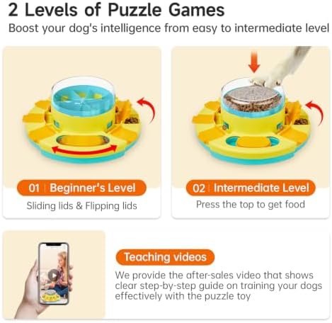 Potaroma Dog Puzzle Toy 2 Levels, Slow Feeder, Pup Food Treat Feeding Dispenser - Image 6