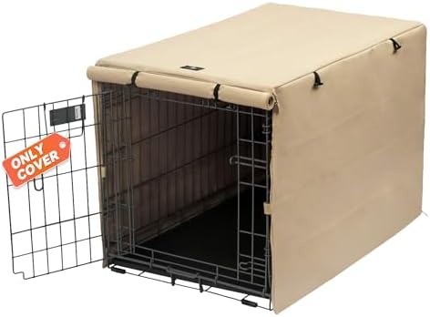 X-ZONE PET Dog Crate Cover Waterproof Kennel Cover, 36 in Beige - Image 2
