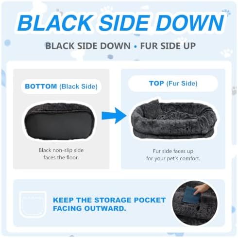 WROS Human Dog Bed for Adult, Dark Grey - Image 3