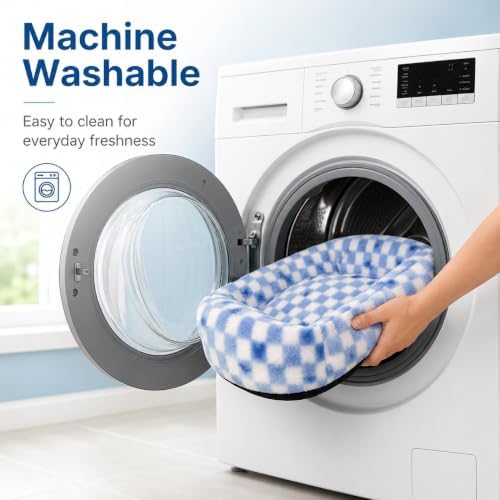 Washable Dog Bed for Small Medium Dogs, Soft Plush Pet Bed - Image 4
