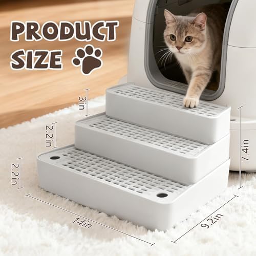 Adjustable 3-Step Cat Ramp for Litter Box, Litter Trapper - Image 3
