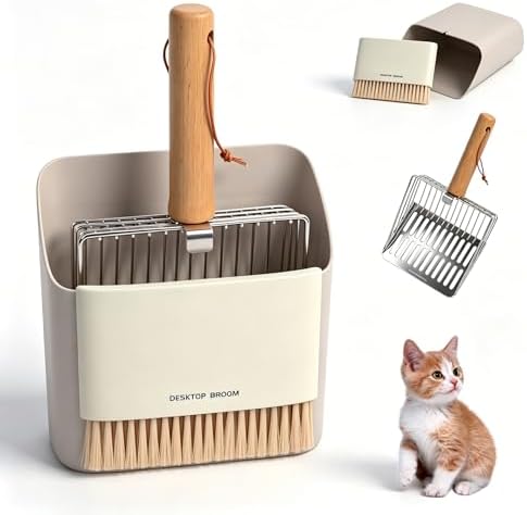 Cat Litter Scoop with Holder, Heavy Duty Stainless Steel Kitty Scooper by Dreamoon