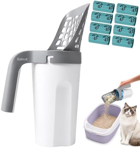3 in 1 Cat Scoop Integrated Shovel Bucket Litter Scooper by Eskrut
