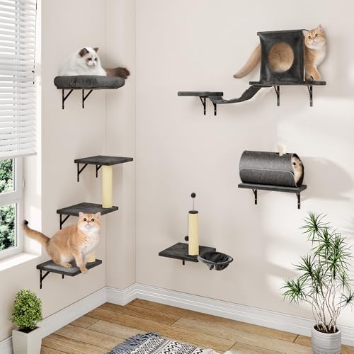 Cat Wall Shelves, 7-in-1 Wall Mounted Cat Climber Set - Image 2