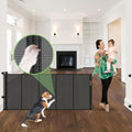 96" Wide Reinforced Retractable Baby Gates, Prevent Crawling Under by BabyPetSafetyGate