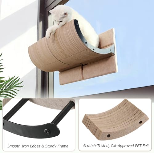 Cat Window Perch with Scratching Bed, Versatile Climbing Shelves Mounted by - Image 6