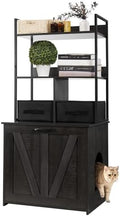 DWANTON Cat Litter Box Enclosure, 2 Storage Shelves and 2 Drawers by DWANTON
