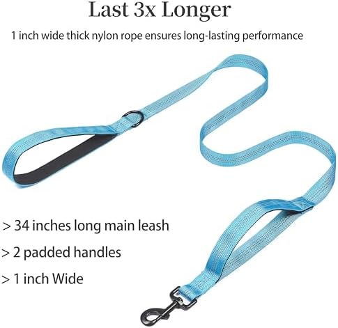 iYoShop Double Dog Leash with 3 Extra Traffic Handles, 15-120 lbs - Image 2