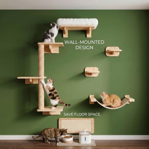 6in1 Cat Wall Shelves for Large Cats, Wall Mounted Climbing Furniture - Image 4