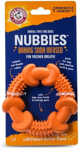 Arm & Hammer Nubbies Rubber Ring Dog Dental Chew Toy, Peanut Butter by ArmHammer