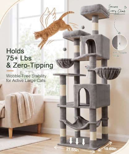 AMHANCIBLE Cat Tree Tower, 70 Inch Heavy Duty Cat Tree - Image 6