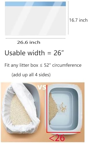 60 Count Cat Drawstring Litter Box Liners 26.6x16.7 inches 2Mils Super Thick - Image 2