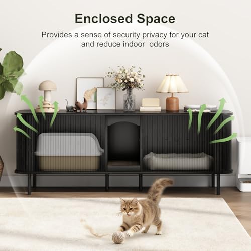 Double Cat Litter Box Enclosure Furniture - Image 3