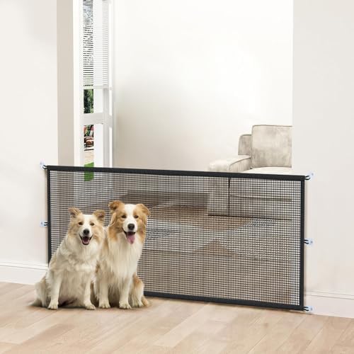 Dog Gate Indoor Pet Gates for Stairs: Dogs Screen Mesh Gate for The House Magic by Cupount