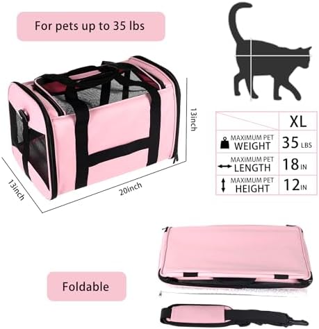 top tasta cat Carrier Large Dog Cat Carriers Puppies up to 30Lbs, Big Dog - Image 2