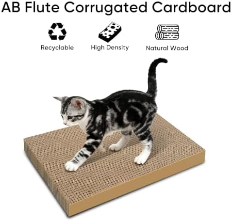 Cat Scratcher 4-Pack Refills, Large Cardboard Pads - Image 3