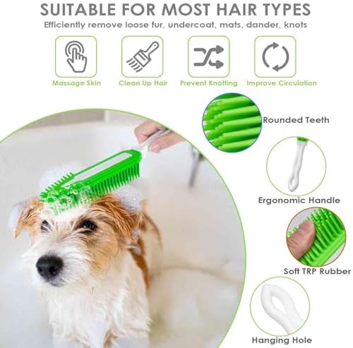 2 Pack Dog Grooming Bath Brush, Premium Soft Silicone Pet Brushes - Image 3